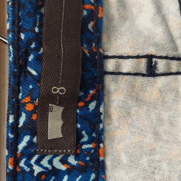 Levi's Size 8 Western Print Denim Mini Shorts Raw Hem - Picture 4 of 9